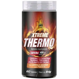 Xtreme Thermo (Cafeína + L-Carnitina + Taurina + Tirosina + Cromo) - 60 Cápsulas - Health Labs