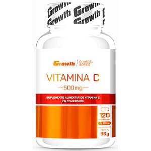 Vitamina C 500mg - 120 Comprimidos - Growth Supplements (Fortalece Imunidade e Protege Contra Radicais Livres)