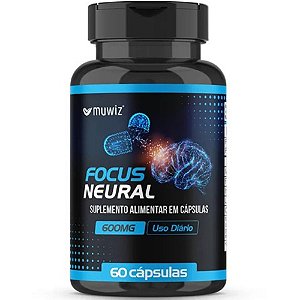 Focus Neural 600mg - 60 Cápsulas - Muwiz (Foco Concentração Memória Energia Mental)