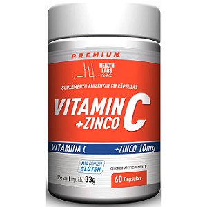 Vitamina C 500mg + Zinco 10mg - 60 Cápsulas - Health Labs (Imunidade Antioxidante)