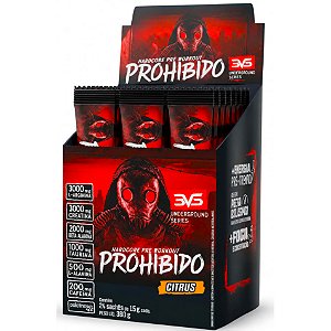 Prohibido Pré Treino - Kit 8 Unid x 15g Sachês - 3VS (Pre Workout Vários Sabores Mais Força e Desempenho)