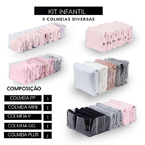 Kit Infantil Com 5 Colmeias Organizadoras Premium