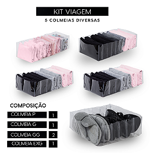 Kit Colmeia Viagem - 5 Unidades ( 1P – 1G - 2GG – 1EXG )