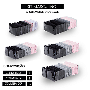 Kit Colmeia Masculino - 5 Unidades ( 1 M – 1G -3 GG )