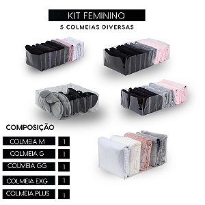 Kit Colmeia Feminino - 5 Unidades ( 1M – 1G -1GG – 1EXG – 1 PLUS )