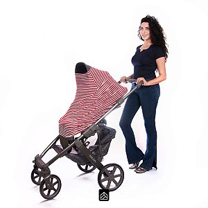 Capa Multifuncional Para Bebê Conforto E Carrinho - VERMELHO / LISTRAS