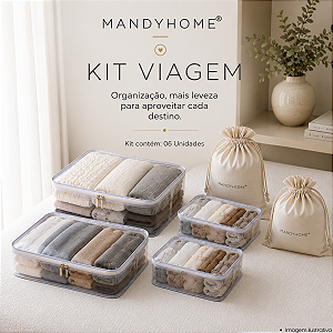 Kit Organizador de Mala de Viagem Completo - 6 Unidades