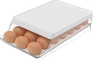 Organizador de Ovos 21 unid Roll Clear Fresh OU 20,5 x 33 x 7,5cm - Branco
