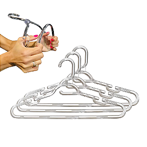 Cabide de Acrílico Inquebrável 40cm Kit com 3 Peças