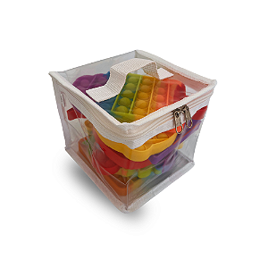 Cubo organizador com viés e ziper 15x15x15