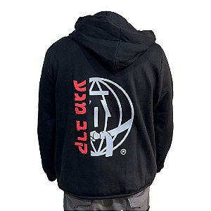 Moletom com ziper e capuz - logo emborrachado