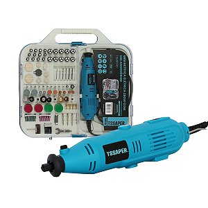 Mini Retífica Elétrica 280w com 161 acessórios para Artesanato Acabamentos Tssaper