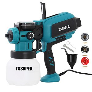 Pistola de Pintura Elétrica Pulverizador 550w com Luz LED Tssaper