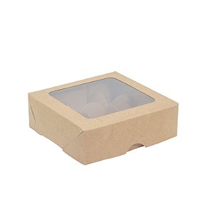 100 Caixa Para 9 Brigadeiros Visor Bombons Brigadeiro Trufas