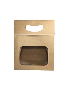 50 Sacola Com Visor Presente Multiuso 20x9x16