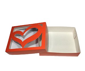 20 Caixas Coração Para 16 Brigadeiro Visor Bombom Trufas