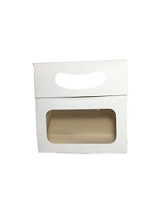 20 Mini Caixa Sacola Kraft Com Visor