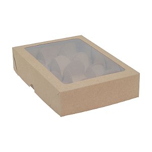 500 Caixa Para 12 Brigadeiro Visor Bombons Brigadeiro Trufas