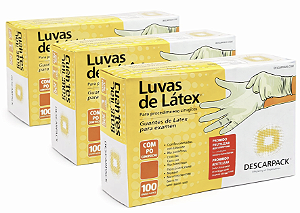 Kit Luva de Procedimento Látex c/ Pó – Tam G – 300 unid. | Descarpack