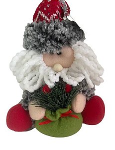 Papai Noel ou Boneco de Neve Sentado Saco 20cm