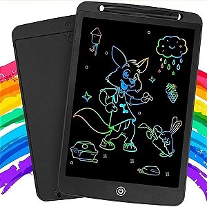 LOUSA MÁGICA, TABLET INFANTIL, ESCRITA COLORIDA PARA DESENHO, LCD 8,5", COR PRETA, 1 UN