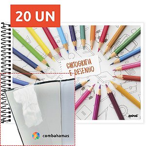 CAPA PRONTA PARA CADERNO, DESENHO, 20,5 X 27 CM, 20 UN