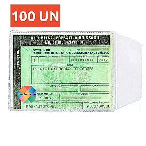 PLÁSTICO PARA CRLV, DUT, PORTA DÍZIMO, 11 X 8 CM, COM ABA, PP TRANSPARENTE,  100 UN