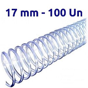 ESPIRAL PARA ENCADERNAÇÃO 17MM, CRISTAL, PARA 100 FLS, PACOTE C/ 100 UN