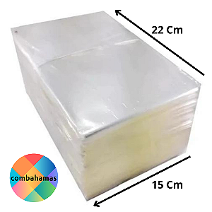 SACO PLASTICO, PP, INCOLOR, 15X22 CM, FINO 006 MM, 100 UN