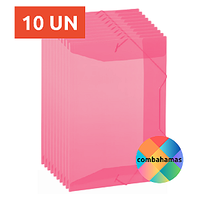 PASTA ABA ELÁSTICO ROSA, GRANDE, A4/OFÍCIO,332X232MM, 10 UN