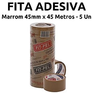 FITA ADESIVA, MARROM, 45 MM X 45 METROS, 5 UN