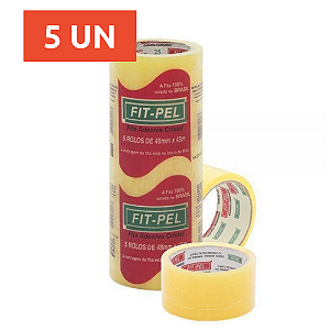 FITA ADESIVA, TRANSPARENTE, 45 MM X 45 METROS, 5 UN