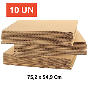 10 CHAPAS DE PAPELÃO, 75,2CM X 54,9CM, RESISTENTE, ESPESSURA 3MM