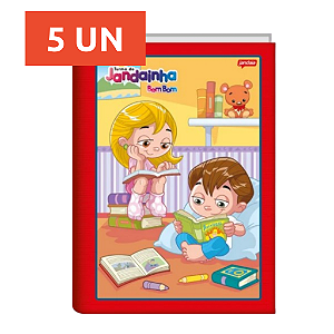 KIT 5 CADERNOS JANDAINHA BEMBOM BROCHURÃO, CAPA DURA, 80 FLS, 123X, VERMELHO