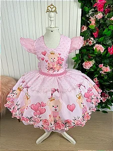 Vestido Princesa Belli Tematico Barbie Pink - Fabuloso Ateliê