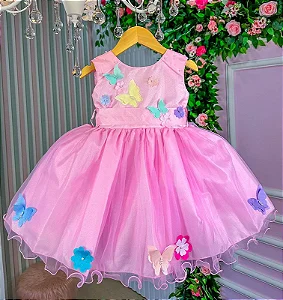 Vestido Princesa Jardim Encantado Azul Bebe - Fabuloso Ateliê