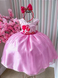 Vestido Princesa Belli Tematico Barbie Pink - Fabuloso Ateliê