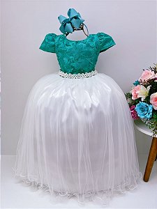 Vestido Infantil Azul Royal e OFF Damas Honra Casamento - Fabuloso Ateliê