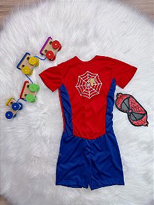 Fantasia Infantil Homem Aranha com Mascara Festa
