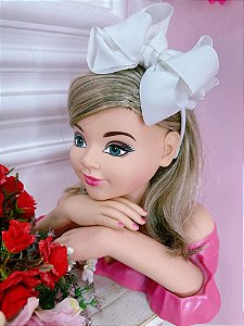 Tiara Infantil Branca Maxx Nó Luxo