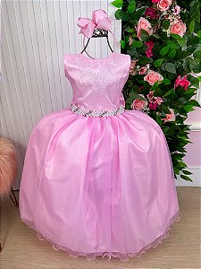 Vestido Longo Festa Formatura Rosa Bebe