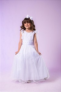 Vestido Infantil Longo Branco Daminha
