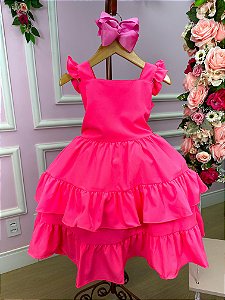 Vestido Mariana Modinha Rosa Neon
