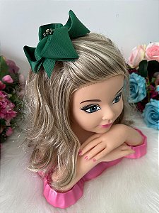 Laço Infantil Strass Maria Alice Verde Bandeira