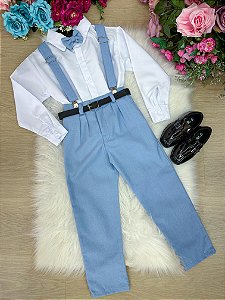 Conjunto Suspensório Azul Serenity Miss Cherry Vitor