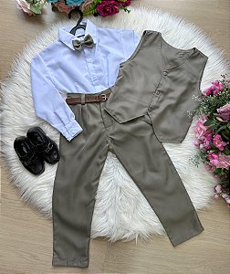 Conjunto Colete Verde Militar Social