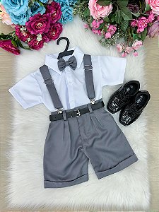 Conjunto Shorts Social Cinza Grafite Ravi