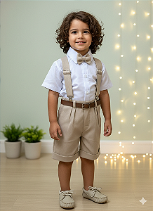 Conjunto Social Bege Menino Ravi