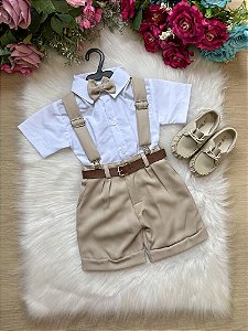 Conjunto Social Bege Menino Ravi