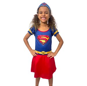 Fantasia Infantil Supergirl Com Tiara Festas